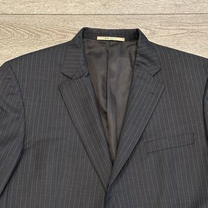 Burberry London 100% Wool Kensington Blazer Black 44R Pinstripe Sport Coat